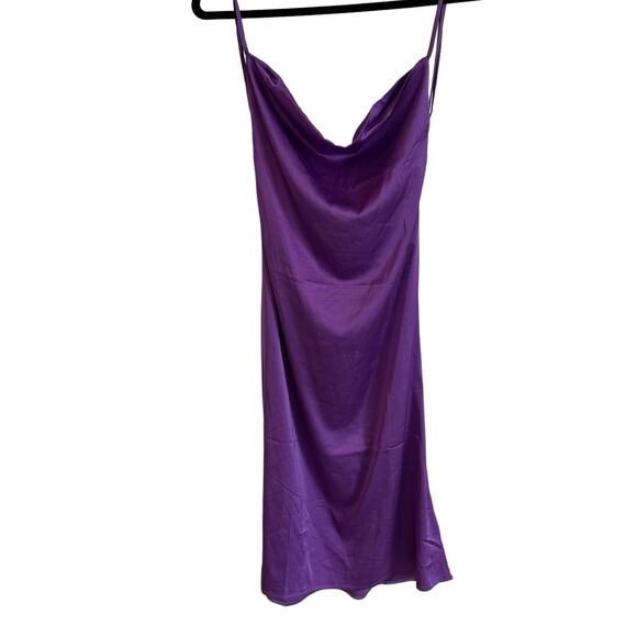 NWT Danielle Bernstein Purple Evening Stretch Charmeuse Slip Dress Size Small - Picture 3 of 15